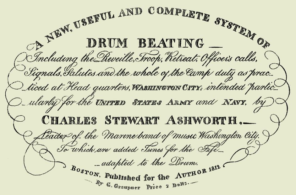 The title page of Ashworth's 1812 drum book